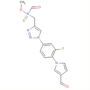 797783-93-8  Carbamothioic acid,[[1-[3-fluoro-4-(3-formyl-1H-pyrrol-1-yl)phenyl]-1H-1,2,3-triazol-4-yl]methyl]-, O-methyl ester