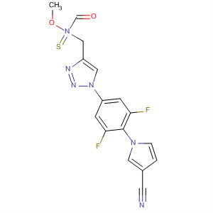 797783-95-0  Carbamothioic acid,[[1-[4-(3-cyano-1H-pyrrol-1-yl)-3,5-difluorophenyl]-1H-1,2,3-triazol-4-yl]methyl]-, O-methyl ester