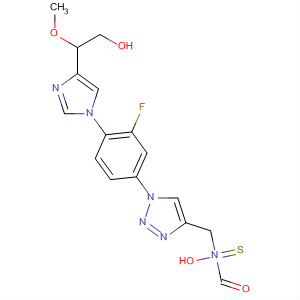 797784-24-8  Carbamothioic acid,[[1-[4-[4-(1,2-dihydroxyethyl)-1H-imidazol-1-yl]-3-fluorophenyl]-1H-1,2,3-triazol-4-yl]methyl]-, O-methyl ester