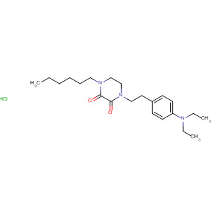 78201-86-2  2,3-Piperazinedione, 1-[2-[4-(diethylamino)phenyl]ethyl]-4-hexyl-,monohydrochloride