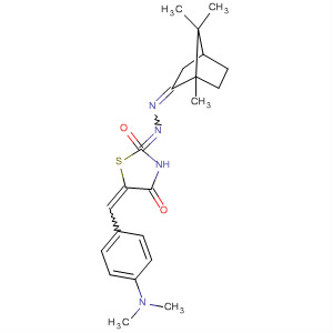 78272-69-2  2,4-Thiazolidinedione, 5-[[4-(dimethylamino)phenyl]methylene]-,2-[(1,7,7-trimethylbicyclo[2.2.1]hept-2-ylidene)hydrazone]