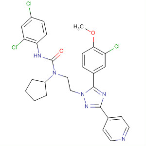 783327-33-3  Urea,N-[2-[5-(3-chloro-4-methoxyphenyl)-3-(4-pyridinyl)-1H-1,2,4-triazol-1-yl]ethyl]-N-cyclopentyl-N'-(2,4-dichlorophenyl)-