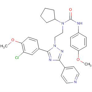 783327-41-3  Urea,N-[2-[5-(3-chloro-4-methoxyphenyl)-3-(4-pyridinyl)-1H-1,2,4-triazol-1-yl]ethyl]-N-cyclopentyl-N'-(4-methoxyphenyl)-