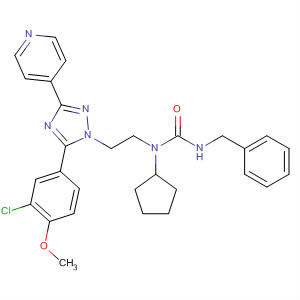 783327-42-4  Urea,N-[2-[5-(3-chloro-4-methoxyphenyl)-3-(4-pyridinyl)-1H-1,2,4-triazol-1-yl]ethyl]-N-cyclopentyl-N'-(phenylmethyl)-
