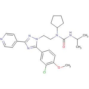 783327-58-2  Urea,N-[2-[5-(3-chloro-4-methoxyphenyl)-3-(4-pyridinyl)-1H-1,2,4-triazol-1-yl]ethyl]-N-cyclopentyl-N'-(1-methylethyl)-