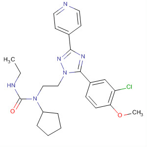 783327-59-3  Urea,N-[2-[5-(3-chloro-4-methoxyphenyl)-3-(4-pyridinyl)-1H-1,2,4-triazol-1-yl]ethyl]-N-cyclopentyl-N'-ethyl-
