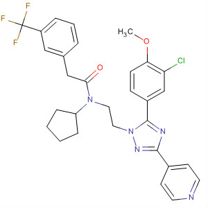 783328-56-3  Benzeneacetamide,N-[2-[5-(3-chloro-4-methoxyphenyl)-3-(4-pyridinyl)-1H-1,2,4-triazol-1-yl]ethyl]-N-cyclopentyl-3-(trifluoromethyl)-