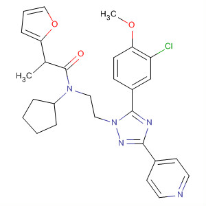 783328-57-4  2-Furanpropanamide,N-[2-[5-(3-chloro-4-methoxyphenyl)-3-(4-pyridinyl)-1H-1,2,4-triazol-1-yl]ethyl]-N-cyclopentyl-