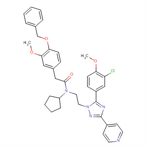 783328-93-8  Benzeneacetamide,N-[2-[5-(3-chloro-4-methoxyphenyl)-3-(4-pyridinyl)-1H-1,2,4-triazol-1-yl]ethyl]-N-cyclopentyl-3-methoxy-4-(phenylmethoxy)-