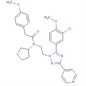 783328-95-0  Benzeneacetamide,N-[2-[5-(3-chloro-4-methoxyphenyl)-3-(4-pyridinyl)-1H-1,2,4-triazol-1-yl]ethyl]-N-cyclopentyl-4-(methylthio)-
