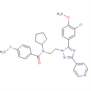 783329-05-5  Benzamide,N-[2-[5-(3-chloro-4-methoxyphenyl)-3-(4-pyridinyl)-1H-1,2,4-triazol-1-yl]ethyl]-N-cyclopentyl-4-(methylthio)-