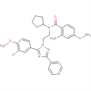 783329-25-9  Benzamide,N-[2-[5-(3-chloro-4-methoxyphenyl)-3-(4-pyridinyl)-1H-1,2,4-triazol-1-yl]ethyl]-N-cyclopentyl-4-methoxy-2-methyl-