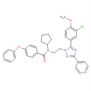 783329-56-6  Benzamide,N-[2-[5-(3-chloro-4-methoxyphenyl)-3-(4-pyridinyl)-1H-1,2,4-triazol-1-yl]ethyl]-N-cyclopentyl-4-phenoxy-