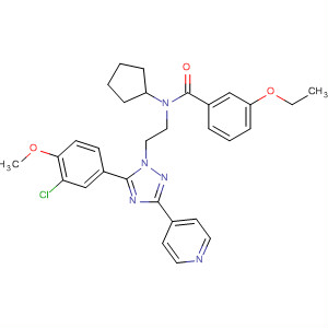 783329-60-2  Benzamide,N-[2-[5-(3-chloro-4-methoxyphenyl)-3-(4-pyridinyl)-1H-1,2,4-triazol-1-yl]ethyl]-N-cyclopentyl-3-ethoxy-