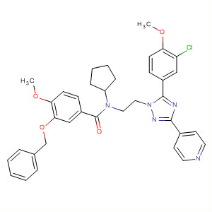 783329-61-3  Benzamide,N-[2-[5-(3-chloro-4-methoxyphenyl)-3-(4-pyridinyl)-1H-1,2,4-triazol-1-yl]ethyl]-N-cyclopentyl-4-methoxy-3-(phenylmethoxy)-