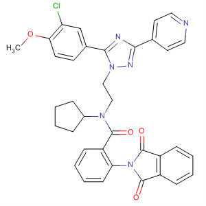 783329-70-4  Benzamide,N-[2-[5-(3-chloro-4-methoxyphenyl)-3-(4-pyridinyl)-1H-1,2,4-triazol-1-yl]ethyl]-N-cyclopentyl-2-(1,3-dihydro-1,3-dioxo-2H-isoindol-2-yl)-