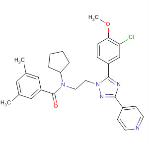 783329-87-3  Benzamide,N-[2-[5-(3-chloro-4-methoxyphenyl)-3-(4-pyridinyl)-1H-1,2,4-triazol-1-yl]ethyl]-N-cyclopentyl-3,5-dimethyl-