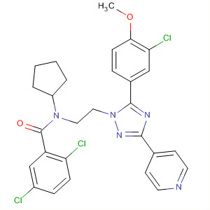 783330-03-0  Benzamide,2,5-dichloro-N-[2-[5-(3-chloro-4-methoxyphenyl)-3-(4-pyridinyl)-1H-1,2,4-triazol-1-yl]ethyl]-N-cyclopentyl-