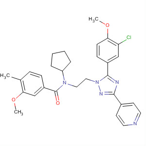 783330-10-9  Benzamide,N-[2-[5-(3-chloro-4-methoxyphenyl)-3-(4-pyridinyl)-1H-1,2,4-triazol-1-yl]ethyl]-N-cyclopentyl-3-methoxy-4-methyl-