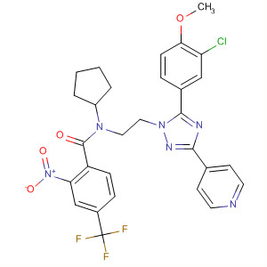 783330-13-2  Benzamide,N-[2-[5-(3-chloro-4-methoxyphenyl)-3-(4-pyridinyl)-1H-1,2,4-triazol-1-yl]ethyl]-N-cyclopentyl-2-nitro-4-(trifluoromethyl)-