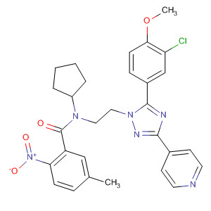 783330-14-3  Benzamide,N-[2-[5-(3-chloro-4-methoxyphenyl)-3-(4-pyridinyl)-1H-1,2,4-triazol-1-yl]ethyl]-N-cyclopentyl-5-methyl-2-nitro-