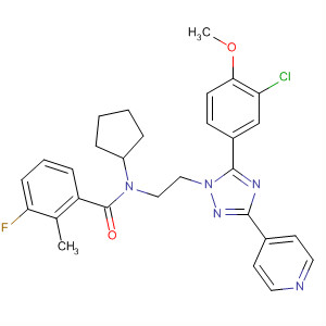 783330-30-3  Benzamide,N-[2-[5-(3-chloro-4-methoxyphenyl)-3-(4-pyridinyl)-1H-1,2,4-triazol-1-yl]ethyl]-N-cyclopentyl-3-fluoro-2-methyl-