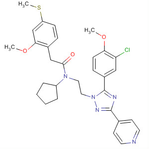 783330-40-5  Benzeneacetamide,N-[2-[5-(3-chloro-4-methoxyphenyl)-3-(4-pyridinyl)-1H-1,2,4-triazol-1-yl]ethyl]-N-cyclopentyl-2-methoxy-4-(methylthio)-