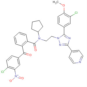 783330-55-2  Benzamide,N-[2-[5-(3-chloro-4-methoxyphenyl)-3-(4-pyridinyl)-1H-1,2,4-triazol-1-yl]ethyl]-2-(4-chloro-3-nitrobenzoyl)-N-cyclopentyl-