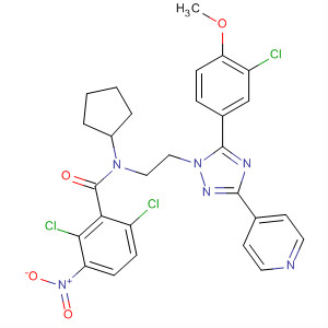 783330-60-9  Benzamide,2,6-dichloro-N-[2-[5-(3-chloro-4-methoxyphenyl)-3-(4-pyridinyl)-1H-1,2,4-triazol-1-yl]ethyl]-N-cyclopentyl-3-nitro-