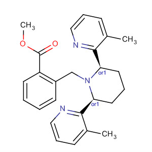 788066-09-1  Benzoic acid,2-[[(2R,6S)-2,6-bis(3-methyl-2-pyridinyl)-1-piperidinyl]methyl]-, methylester, rel-