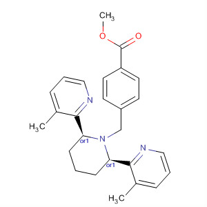 788080-42-2  Benzoic acid,4-[[(2R,6S)-2,6-bis(3-methyl-2-pyridinyl)-1-piperidinyl]methyl]-, methylester, rel-