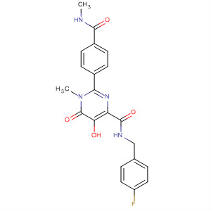 791070-85-4  4-Pyrimidinecarboxamide,N-[(4-fluorophenyl)methyl]-1,6-dihydro-5-hydroxy-1-methyl-2-[4-[(methylamino)carbonyl]phenyl]-6-oxo-