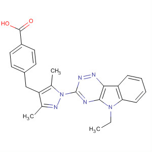791808-95-2  Benzoic acid,4-[[1-(5-ethyl-5H-1,2,4-triazino[5,6-b]indol-3-yl)-3,5-dimethyl-1H-pyrazol-4-yl]methyl]-