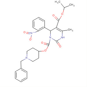 792157-66-5  1,5(2H)-Pyrimidinedicarboxylic acid,3,6-dihydro-4-methyl-6-(2-nitrophenyl)-2-oxo-, 5-(1-methylethyl)1-[1-(phenylmethyl)-4-piperidinyl] ester