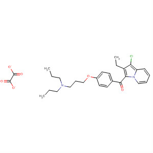 79285-59-9  Methanone,(1-chloro-2-ethyl-3-indolizinyl)[4-[3-(dipropylamino)propoxy]phenyl]-,ethanedioate (1:1)