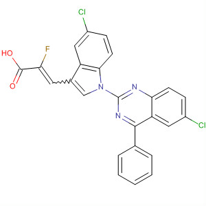 792925-16-7  2-Propenoic acid,3-[5-chloro-1-(6-chloro-4-phenyl-2-quinazolinyl)-1H-indol-3-yl]-2-fluoro-