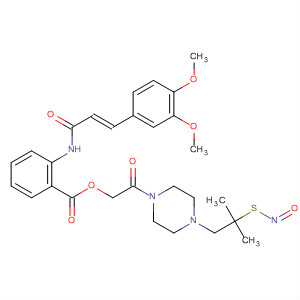 794519-36-1  Benzoic acid,2-[[(2E)-3-(3,4-dimethoxyphenyl)-1-oxo-2-propenyl]amino]-,2-[4-[2-methyl-2-(nitrosothio)propyl]-1-piperazinyl]-2-oxoethyl ester