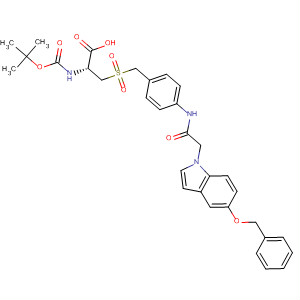 796072-09-8  L-Alanine,N-[(1,1-dimethylethoxy)carbonyl]-3-[[[4-[[[5-(phenylmethoxy)-1H-indol-1-yl]acetyl]amino]phenyl]methyl]sulfonyl]-