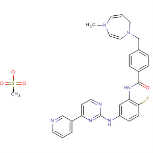 796738-45-9  Benzamide,N-[2-fluoro-5-[[4-(3-pyridinyl)-2-pyrimidinyl]amino]phenyl]-4-[(hexahydro-4-methyl-1H-1,4-diazepin-1-yl)methyl]-, methanesulfonate
