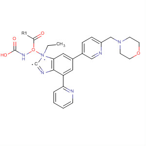 797045-52-4  Carbamic acid,[6-[6-(4-morpholinylmethyl)-3-pyridinyl]-4-(2-pyridinyl)-1H-benzimidazol-2-yl]-, ethyl ester