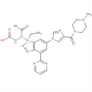 797045-61-5  Carbamic acid,[6-[4-[(4-methyl-1-piperazinyl)carbonyl]-1H-imidazol-1-yl]-4-(2-pyrimidinyl)-1H-benzimidazol-2-yl]-, ethyl ester