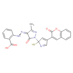 766532-37-0  Benzoic acid,2-[[1,5-dihydro-3-methyl-5-oxo-1-[4-(2-oxo-2H-1-benzopyran-3-yl)-2-thiazolyl]-4H-pyrazol-4-ylidene]hydrazino]-