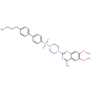766532-87-0  Piperazine,1-(4-amino-6,7-dimethoxy-2-quinazolinyl)-4-[(4'-butyl[1,1'-biphenyl]-4-yl)sulfonyl]-