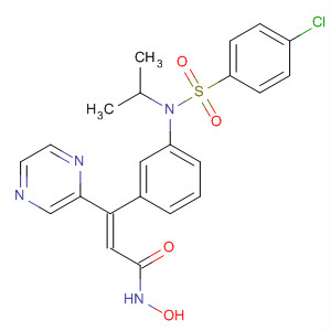 768403-03-8  2-Propenamide,3-[3-[[(4-chlorophenyl)sulfonyl](1-methylethyl)amino]phenyl]-N-hydroxy-3-pyrazinyl-, (2E)-