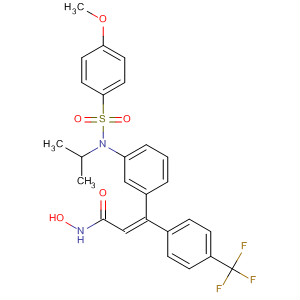 768403-10-7  2-Propenamide,N-hydroxy-3-[3-[[(4-methoxyphenyl)sulfonyl](1-methylethyl)amino]phenyl]-3-[4-(trifluoromethyl)phenyl]-, (2Z)-