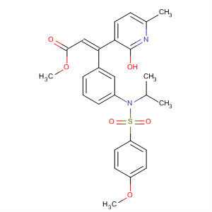 768403-26-5  2-Propenoic acid,3-[3-[[(4-methoxyphenyl)sulfonyl](1-methylethyl)amino]phenyl]-3-(6-methoxy-3-pyridinyl)-, methyl ester, (2E)-