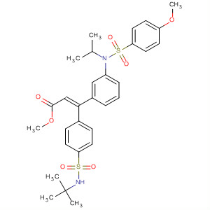 768403-28-7  2-Propenoic acid,3-[4-[[(1,1-dimethylethyl)amino]sulfonyl]phenyl]-3-[3-[[(4-methoxyphenyl)sulfonyl](1-methylethyl)amino]phenyl]-, methyl ester, (2E)-