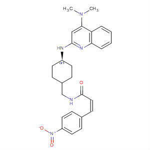 769177-58-4  2-Propenamide,N-[[cis-4-[[4-(dimethylamino)-2-quinolinyl]amino]cyclohexyl]methyl]-3-(4-nitrophenyl)-, (2E)-