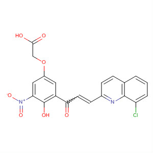 77326-08-0  Acetic acid,[3-[3-(8-chloro-2-quinolinyl)-1-oxo-2-propenyl]-4-hydroxy-5-nitrophenoxy]-