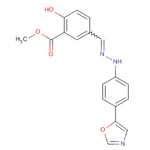 774237-57-9  Benzoic acid, 2-hydroxy-5-[[[4-(5-oxazolyl)phenyl]hydrazono]methyl]-,methyl ester